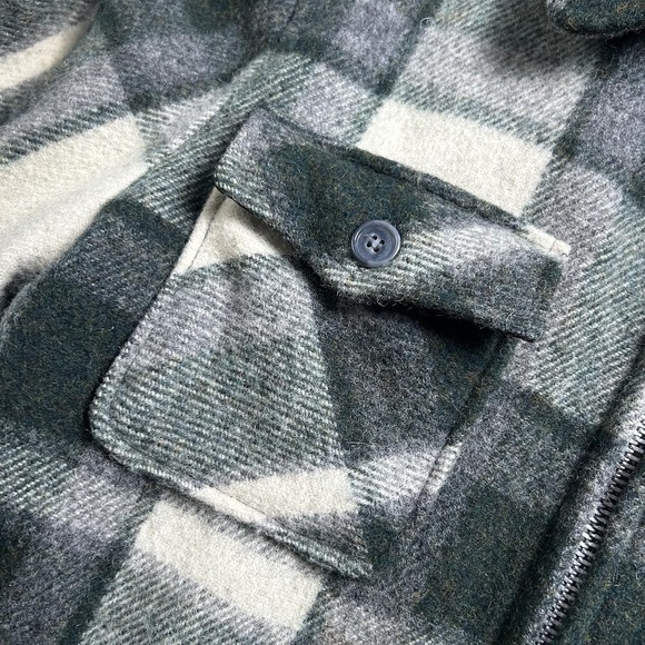60s Woolrich Wool Sherpa Mackinaw Hunting Cruiser Jacket Plaid Medium - Picture 3 of 7